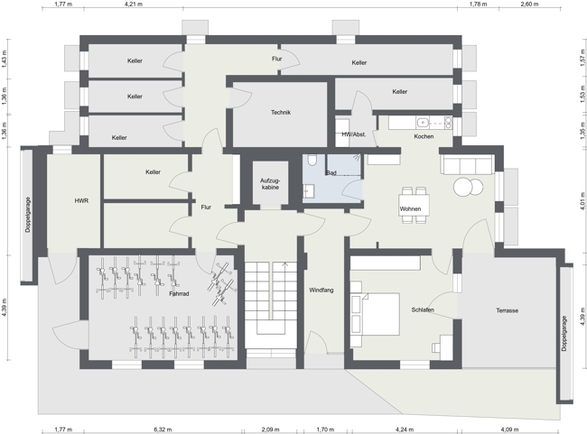 Haus A - Kellergeschoss - 2D Floor Plan