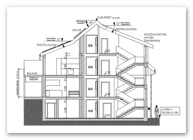 Haus B Schnitt c-C