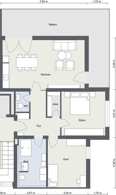 Haus B - Dachgeschoss - 2D WE4