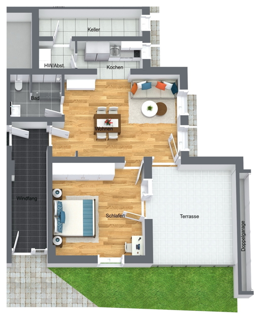 Haus A - WE1- 3D Floor Plan