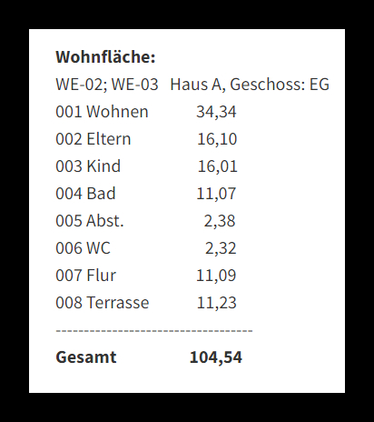 Wohnfläche WE2_3 Haus A